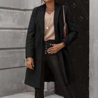 Zara Manteljacke | Stylische Lange Damen Übergangsjacke – Schwarz