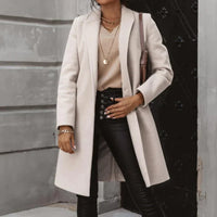 Zara Manteljacke | Stylische Lange Damen Übergangsjacke – Khaki