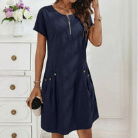 Monica™| Bequemes Sommerkleid – Marine