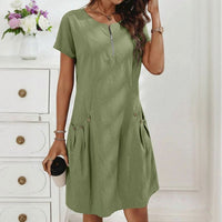 Monica™| Bequemes Sommerkleid – Grün