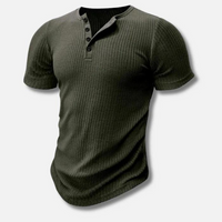 Maximilian | Herren figurbetontes Knopfleisten Shirt – Grün