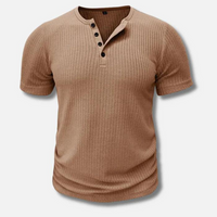 Maximilian | Herren figurbetontes Knopfleisten Shirt – Khaki