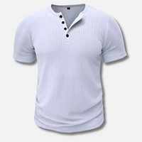 Maximilian | Herren figurbetontes Knopfleisten Shirt – Weiß