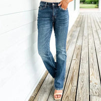 Roswitha | Hochgeschnittene Gerade Jeans – Vintage Dunkelblau
