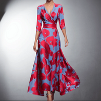 Nunna – Elegantes Blumenkleid – Rot