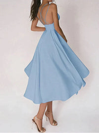 Elegantes Damen Kleid mit V-Ausschnitt – Hellblau