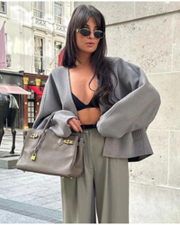 Kovarin | Kurze Oversized Jacke – Grau