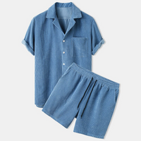 Luftiges Herren-Set aus Waffelstoff - Leicht & Atmungsaktiv – Himmelblau
