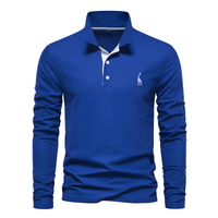 Antoine - Langärmeliges Herren-Poloshirt für den Alltag – Blau