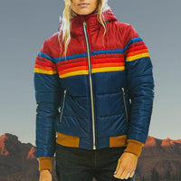 Wasserdichte Damen Winterjacke - Gesteppt mit Kapuze und Wärmeisolierung – Marine