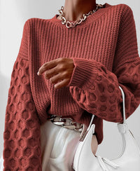 Gemütlicher Damen Herbstpullover aus Strick - Warm & Kuschelig – Rot