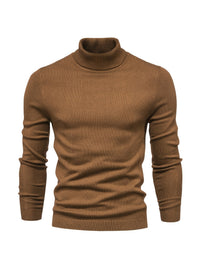 Eleganter Herren Rollkragenpullover aus Merinowolle – Braun
