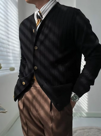 DUSTIN - FEINSTRICK-STRICKJACKE – Schwarz