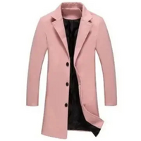 Herren Wintermantel - Eleganter Wollmantel mit warmer Fütterung für Business & Freizeit – Rosa