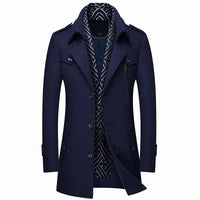 Eleganter Herren Wollmantel für Business und formelle Anlässe – Blau