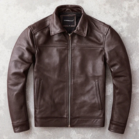 Elegante Herren-Lederjacke aus hochwertigem Echtleder - Zeitlos und stilvoll – Dunkelbraun
