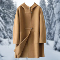 Luxuriöse Damen-Kapuzenjacke aus Kaschmir - Doppelseitig tragbar - Elegant & warm – Beige