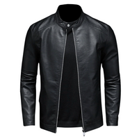 Herren Bikerjacke aus echtem Leder - Klassisch geschnitten – Schwarz