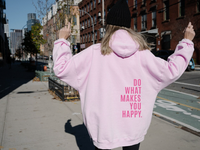 Lola | Oversized Hoodie – Hellrosa - rosa Aufdruck