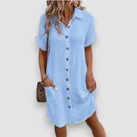 Mila | Luftig, bequem und elegant Sommerkleid – Blau