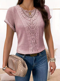 Nadine | Lässige Eleganz Spitzen T Shirt – Farbe6