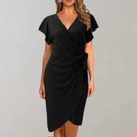 Vivian - Elegantes und fließendes Kleid mit lockerer Passform für Frauen – Schwarz