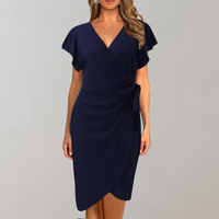 Vivian - Elegantes und fließendes Kleid mit lockerer Passform für Frauen – Marine