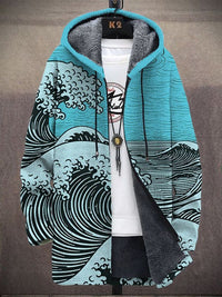 Nálha | Luxuriöser künstlerisch inspirierter Cardigan – Blau
