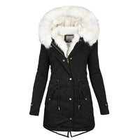 Winterjacke Damen Mit Kapuze | Lang Geschnitten Mit Taschen – Schwarz