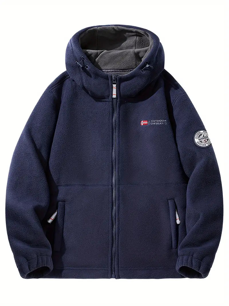Liadyx | Outdoor-Fleece gefütterte Kapuzenjacke für Männer – Polyester
