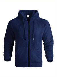 Liatrax | Klassischer einfarbiger Fleece-Hoodie für Männer – lässig und vielseitig – Marine