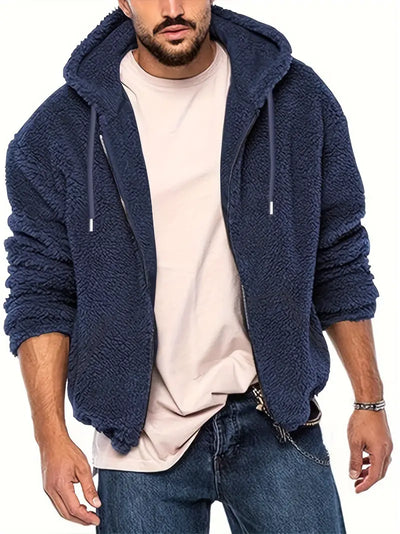 Reigonis | Lässige Herren-Kapuzenjacke - Doppelseitiges Polar-Fleece