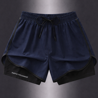 Geometrische Sportshorts für Damen – Stylisch und atmungsaktiv für Fitness und Laufen – Marine