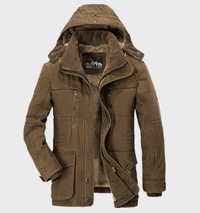 Herren Winterjacke | Kapuzendesign für kalte Bedingungen – Braun