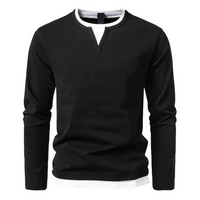 Henry™ - Langärmeliges Baumwoll-T-Shirt – Schwarz