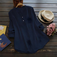 Nicoline - Bequeme Bluse mit langen Ärmeln – Marine