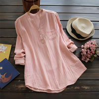 Nicoline - Bequeme Bluse mit langen Ärmeln – Rosa