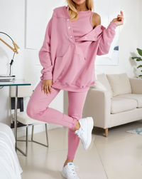 SILKE - SET AUS SWEATSHIRT, LEGGINGS UND OBERTEIL – Rosa