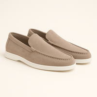 Loafers für Herren - Italienische Wildleder Halbschuhe für den Sommer – Beige