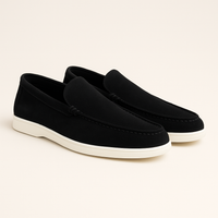 Loafers für Herren - Italienische Wildleder Halbschuhe für den Sommer – Schwarz
