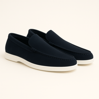 Loafers für Herren - Italienische Wildleder Halbschuhe für den Sommer – Marine