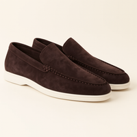 Loafers für Herren - Italienische Wildleder Halbschuhe für den Sommer – Schokolade