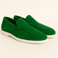 Loafers für Herren - Italienische Wildleder Halbschuhe für den Sommer – Grün