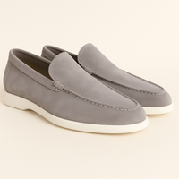 Loafers für Herren - Italienische Wildleder Halbschuhe für den Sommer – Grau