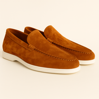 Loafers für Herren - Italienische Wildleder Halbschuhe für den Sommer – Karamell