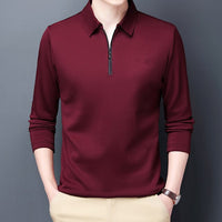 OLYMPS Poloshirt | Slim Fit Herren Poloshirt Kurzarm mit Reißverschluss – Weinrot