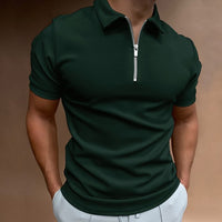 Hugos Polo | Sommerliches Herren-Poloshirt mit Reißverschluss – Grün