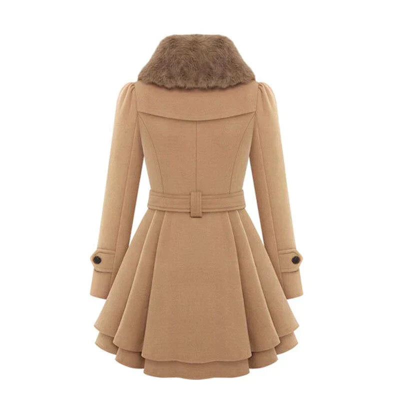 Yin | Schicker Trenchcoat mit veganem Pelz