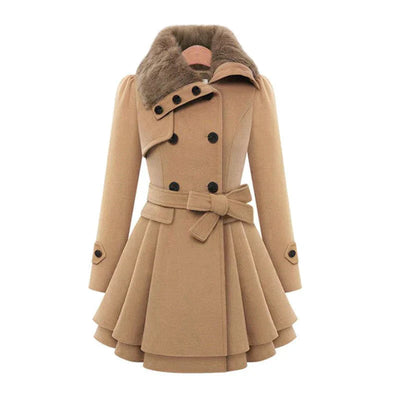 Yin | Schicker Trenchcoat mit veganem Pelz