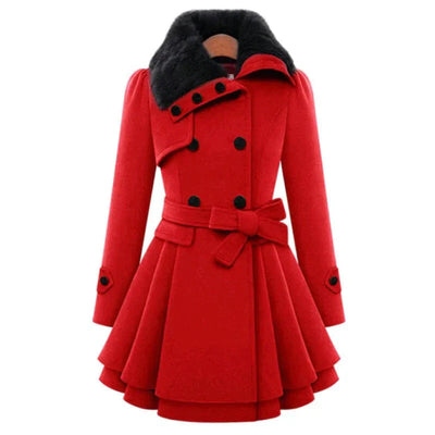Yin | Schicker Trenchcoat mit veganem Pelz